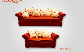 Set canapea extensibila 3 locuri si canapea 2 locuri Alice